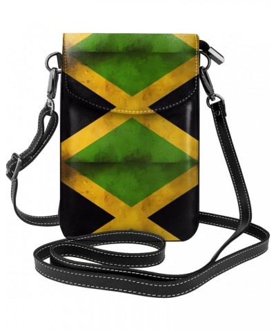 Old Jamaican Flag Women'S With Tassel Small Crossbody Leather Cell Phone Bag Purse For Walking Camping Shopping Dating $20.75...