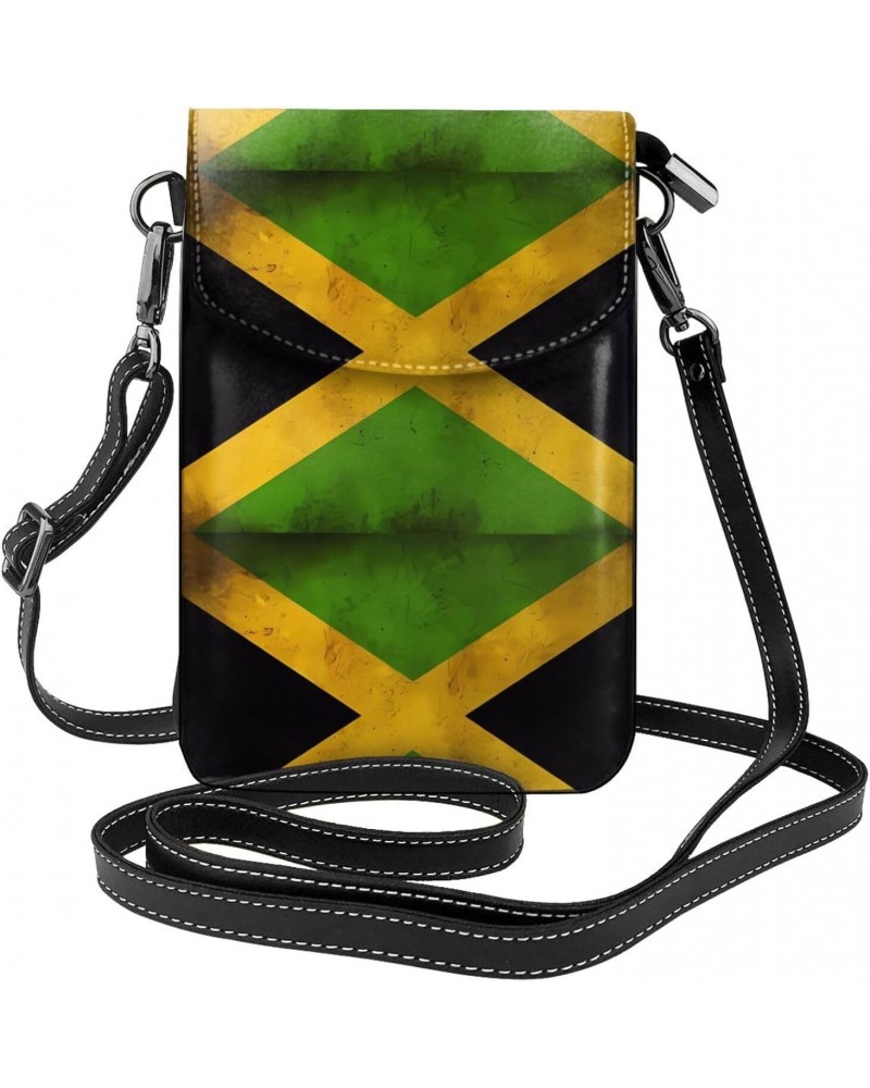 Old Jamaican Flag Women'S With Tassel Small Crossbody Leather Cell Phone Bag Purse For Walking Camping Shopping Dating $20.75...