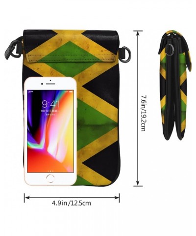 Old Jamaican Flag Women'S With Tassel Small Crossbody Leather Cell Phone Bag Purse For Walking Camping Shopping Dating $20.75...