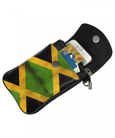 Old Jamaican Flag Women'S With Tassel Small Crossbody Leather Cell Phone Bag Purse For Walking Camping Shopping Dating $20.75...