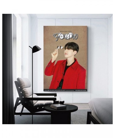 HOSHI SEVENTEEN Tour FOLLOW to Seoul KPOP ARTIST Print on Canvas Painting Wall Art for Living Room Home Decor Boy Gift 20x30i...