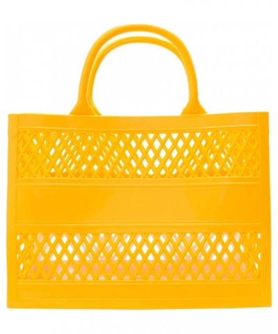 Fashion Big Capacity PVC Shopping Tote Bag Rubber Silicone Beach Bag 460 Rancher Clutch (White, One Size) Yellow $23.03 Totes