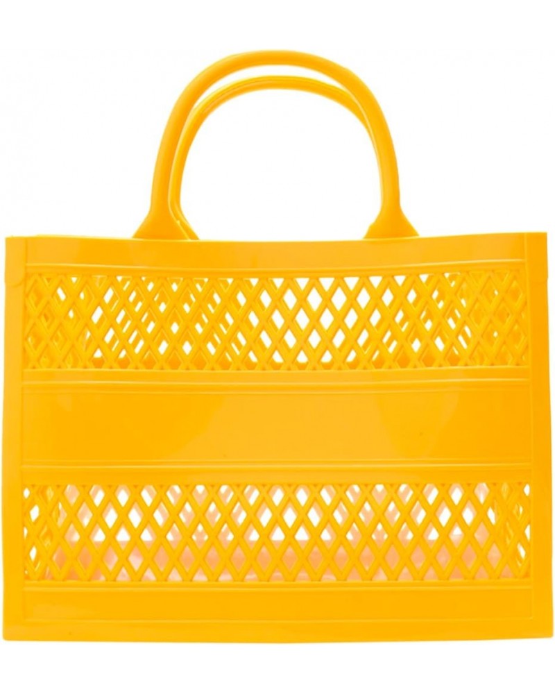 Fashion Big Capacity PVC Shopping Tote Bag Rubber Silicone Beach Bag 460 Rancher Clutch (White, One Size) Yellow $23.03 Totes