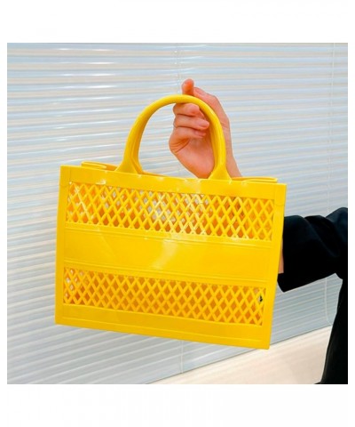 Fashion Big Capacity PVC Shopping Tote Bag Rubber Silicone Beach Bag 460 Rancher Clutch (White, One Size) Yellow $23.03 Totes