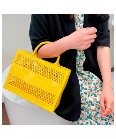 Fashion Big Capacity PVC Shopping Tote Bag Rubber Silicone Beach Bag 460 Rancher Clutch (White, One Size) Yellow $23.03 Totes