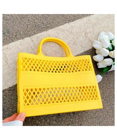 Fashion Big Capacity PVC Shopping Tote Bag Rubber Silicone Beach Bag 460 Rancher Clutch (White, One Size) Yellow $23.03 Totes