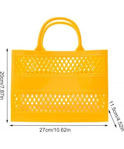 Fashion Big Capacity PVC Shopping Tote Bag Rubber Silicone Beach Bag 460 Rancher Clutch (White, One Size) Yellow $23.03 Totes