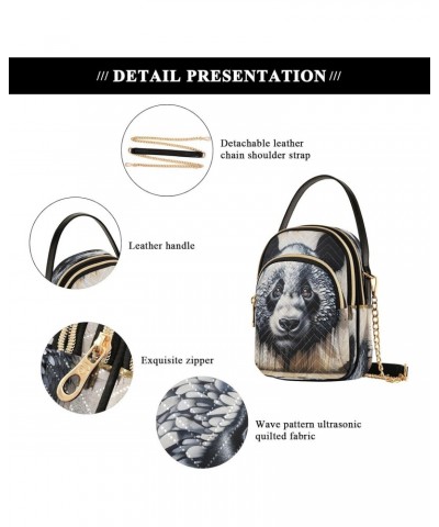 Cool Panda Crossbody Bags for Women Quilted Shoulder Bag Handbag with Chain Strap Street Art Artistic Trendy Cross Body Cell ...