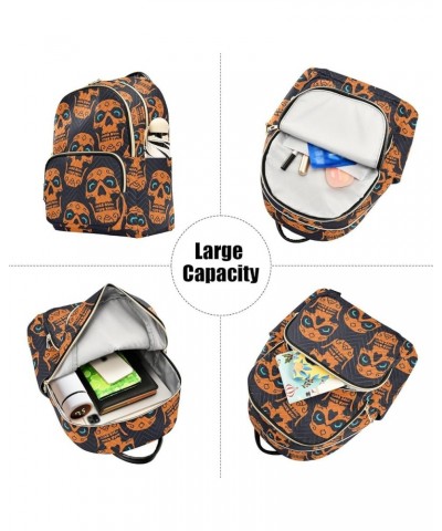 Halloween Spooky Print Women's Backpack Wallet Casual Small Backpack Fashion Women's Travel Bag School Backpack Color008 Smal...