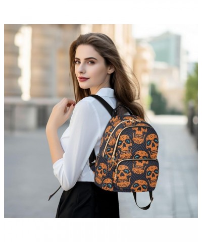 Halloween Spooky Print Women's Backpack Wallet Casual Small Backpack Fashion Women's Travel Bag School Backpack Color008 Smal...