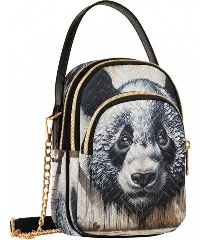 Cool Panda Crossbody Bags for Women Quilted Shoulder Bag Handbag with Chain Strap Street Art Artistic Trendy Cross Body Cell ...