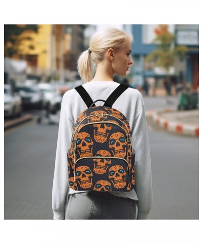 Halloween Spooky Print Women's Backpack Wallet Casual Small Backpack Fashion Women's Travel Bag School Backpack Color008 Smal...