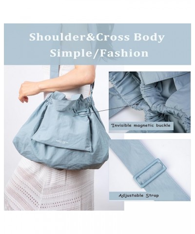 Women Casual Handbags Large Capacity Nylon Shoulder Handbag Women's Satchel Handbags Adjustable Strap for Outdoor Blue $28.46...