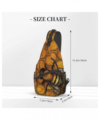 90'S Cup Design Print Trendy Casual Daypack Versatile Crossbody Backpack Shoulder Bag Fashionable Chest Bag Bee Honeybee One ...