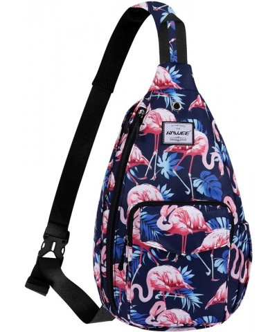 Backpack Sling for Women Anti-Water Crossbody Bag Inclined Adjustable Pack Flamingo Pink $19.75 Crossbody Bags