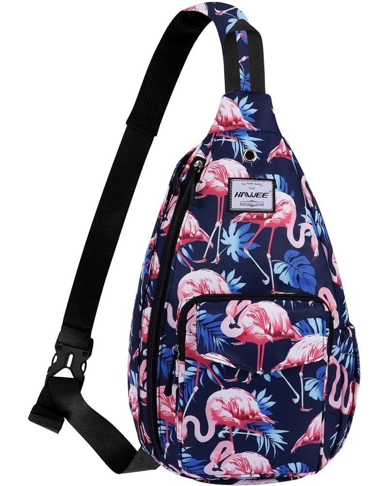 Backpack Sling for Women Anti-Water Crossbody Bag Inclined Adjustable Pack Flamingo Pink $19.75 Crossbody Bags