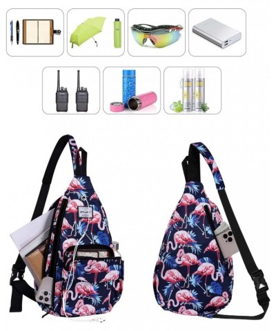 Backpack Sling for Women Anti-Water Crossbody Bag Inclined Adjustable Pack Flamingo Pink $19.75 Crossbody Bags