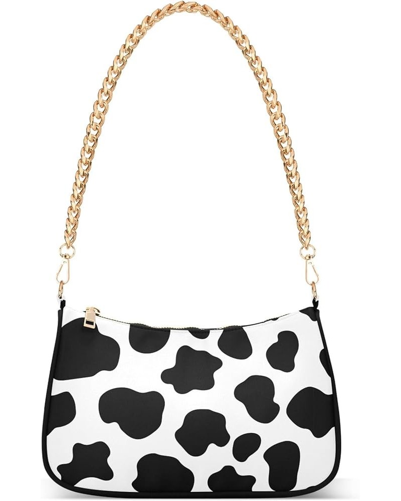 Daisy Flower Women Purses Cute Hobo Designer Clutch Women's Vintage Handbags over the Shoulder Purse Black White Cow Pattern ...