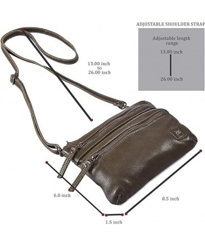 Small Triple Zip Real Leather Womens Crossbody- Premium Vintage Crossover Shoulder Sling Bag (Pack of 2) $33.49 Crossbody Bags