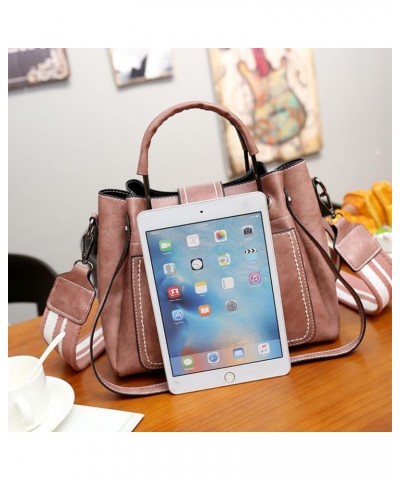 Womens Handbag Large Capacity, PU Leather Satchel Purse, Tote Crossbody Shoulder Bag Pink $19.42 Totes