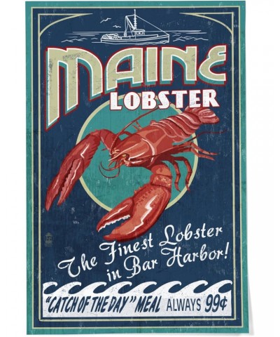 24x36 Inch Giclee Print, Bar Harbor, Maine, Lobster Vintage Sign $29.99 Totes