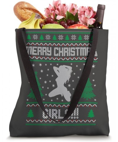 Merry Christmas Girls Ugly Sweater Tote Bag $11.70 Totes