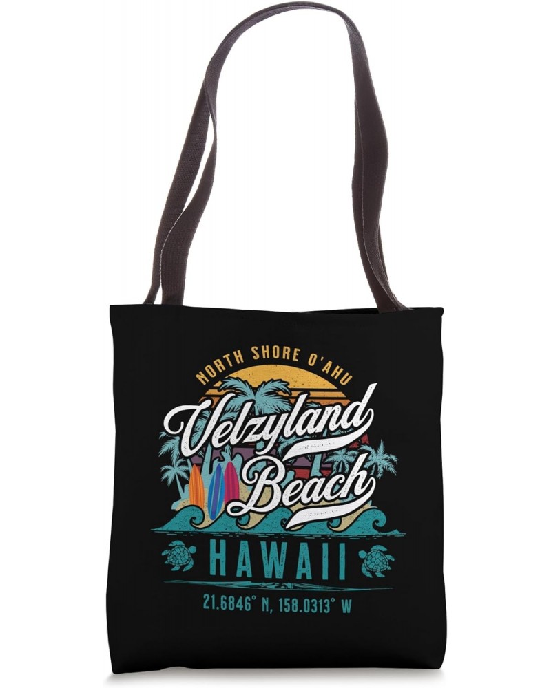 Velzyland Beach Kaunala North Shore Oahu Hawaii Retro Surf Tote Bag $12.30 Totes