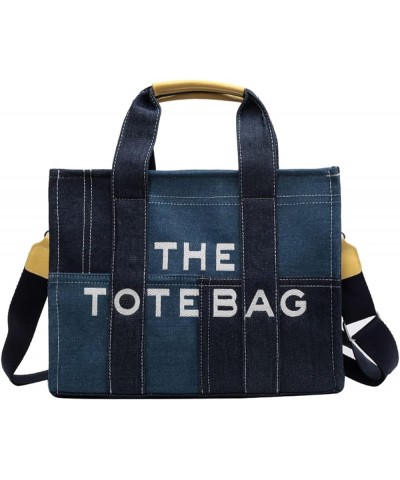 Denim Tote Bags for Women Handbag Tote Purse with Zipper Denim Crossbody Bag for Office Travel… Blue-xfbm $16.27 Totes