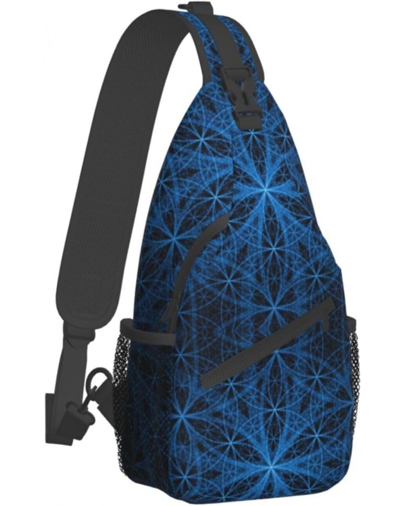 Sling Bag Sacred Geometry Patterns Sling Backpack Crossbody Chest Bag Daypack For Hiking Travel $13.99 Backpacks