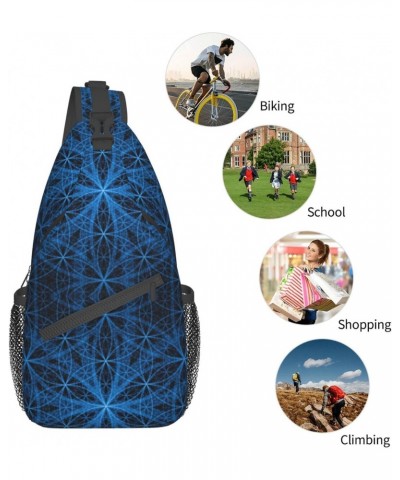 Sling Bag Sacred Geometry Patterns Sling Backpack Crossbody Chest Bag Daypack For Hiking Travel $13.99 Backpacks