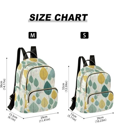 Yellow Green Leaves Quilted Backpack for Women Travel Bags Shoulder Bag Purse for Daily Work Nurse S Medium $17.66 Backpacks