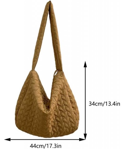 Loveholy Women Shop Shoulr Bag Lar ity Quilted Padd Travel Hobo Bag Tote Pue Bag Lar Commute Bag Brown $9.83 Totes