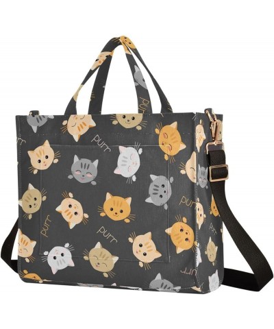 Cute Cats Tote Bag for Women Corduroy Satchel Purses and Shoulder Bags for Office Trip Birthday Gifts Multi $11.65 Satchels