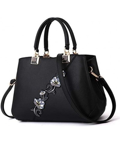 Retro Ladies'Bag Classic Embroidery Handbags Pu Leather Shoulders Bags Ladies Messenger Handle Shoulder Totes Purple $17.99 T...