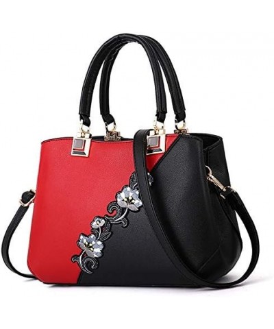 Retro Ladies'Bag Classic Embroidery Handbags Pu Leather Shoulders Bags Ladies Messenger Handle Shoulder Totes Purple $17.99 T...