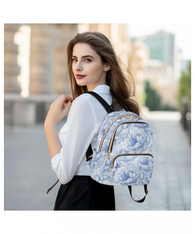 Blue Floral Peony Fashion Backpack Purse for Women Multipurpose Casual Daypack with Multi Pockets & Secured Zipper Ladies Sho...