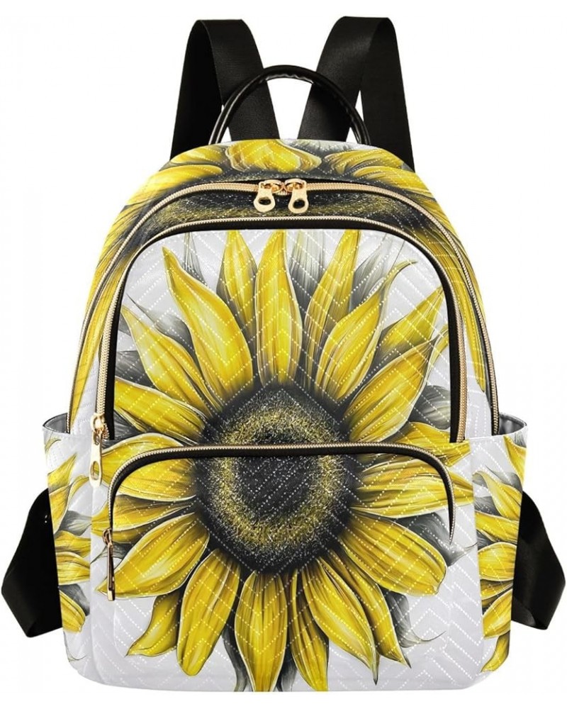 Backpack Purse for Women Simple Sunflower, Mini Fashion Backpack Summer Lightweight Casual Daypack Shoulder Bag Travel Backpa...