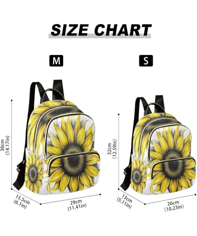 Backpack Purse for Women Simple Sunflower, Mini Fashion Backpack Summer Lightweight Casual Daypack Shoulder Bag Travel Backpa...