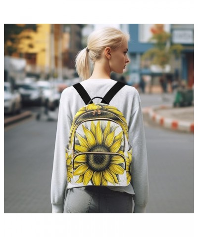 Backpack Purse for Women Simple Sunflower, Mini Fashion Backpack Summer Lightweight Casual Daypack Shoulder Bag Travel Backpa...