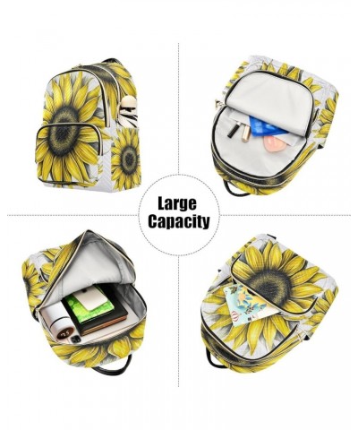 Backpack Purse for Women Simple Sunflower, Mini Fashion Backpack Summer Lightweight Casual Daypack Shoulder Bag Travel Backpa...