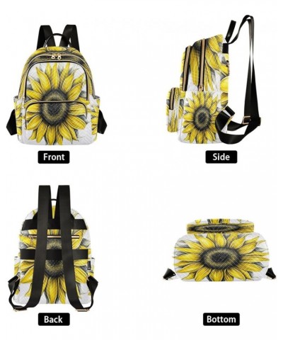 Backpack Purse for Women Simple Sunflower, Mini Fashion Backpack Summer Lightweight Casual Daypack Shoulder Bag Travel Backpa...