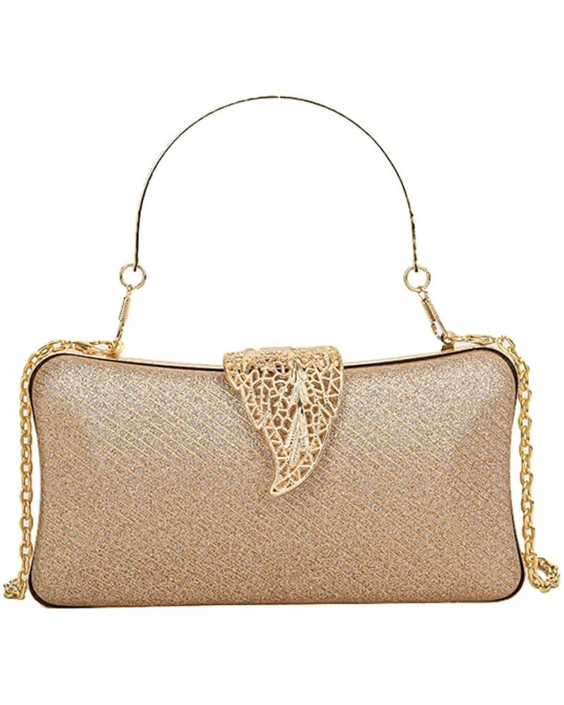 Evening Bag for Women Shiny Leaf Clutch Sparkly Handbag for Party Wedding Bag Travel 2024 Gold $13.76 Evening Bags