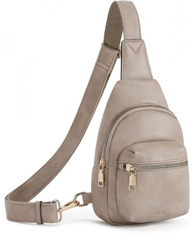 Small Sling Bag for Women, Leather Crossbody Fanny Packs Trendy, Women's Chest Bag B-4 Grey $10.72 Crossbody Bags