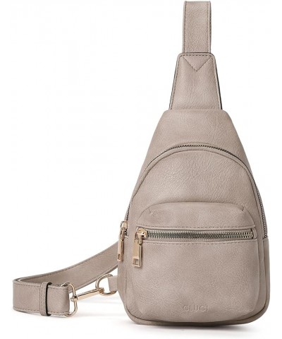 Small Sling Bag for Women, Leather Crossbody Fanny Packs Trendy, Women's Chest Bag B-4 Grey $10.72 Crossbody Bags