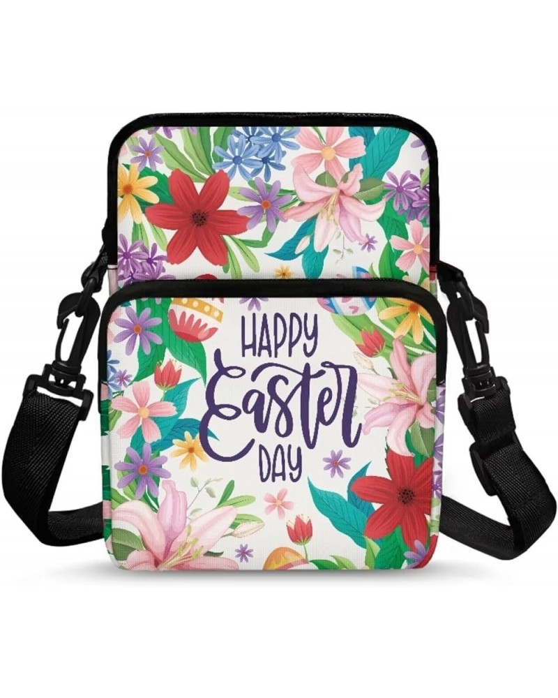 Crossbody Bag Sling Purse for Women Men Kids Cell Phone Holder Shoulder Bag with Removable Adjustable Strap Happy Easter Day ...