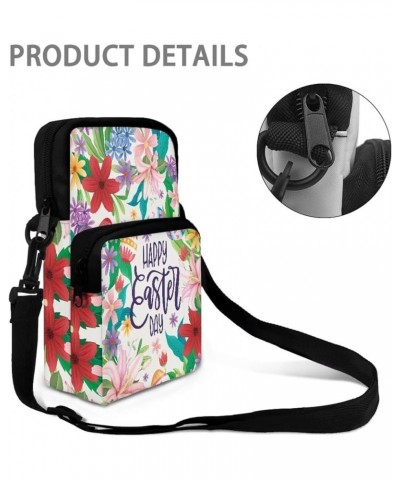 Crossbody Bag Sling Purse for Women Men Kids Cell Phone Holder Shoulder Bag with Removable Adjustable Strap Happy Easter Day ...