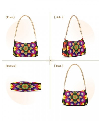 Crossbody Bags for Women Shoulder Purse Colorful Flower Handbags Stylish Clutch Purse with Chain Strap $17.09 Shoulder Bags