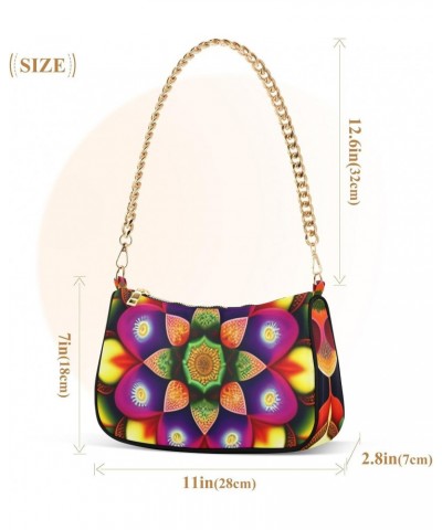 Crossbody Bags for Women Shoulder Purse Colorful Flower Handbags Stylish Clutch Purse with Chain Strap $17.09 Shoulder Bags