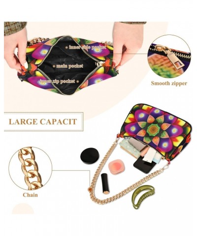 Crossbody Bags for Women Shoulder Purse Colorful Flower Handbags Stylish Clutch Purse with Chain Strap $17.09 Shoulder Bags