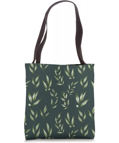 Wildflower Flowers Green Dark Olive Green Floral Aesthetic Tote Bag $10.13 Totes